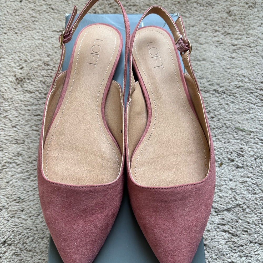 LOFT Chalk Rose Slingback Flats
